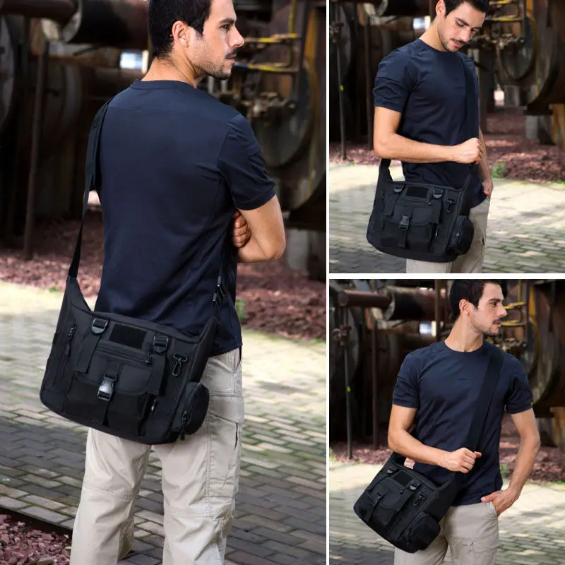 14Inch Laptop Shoulder Bag Men - Rucksack Military Style ulasan dan harga