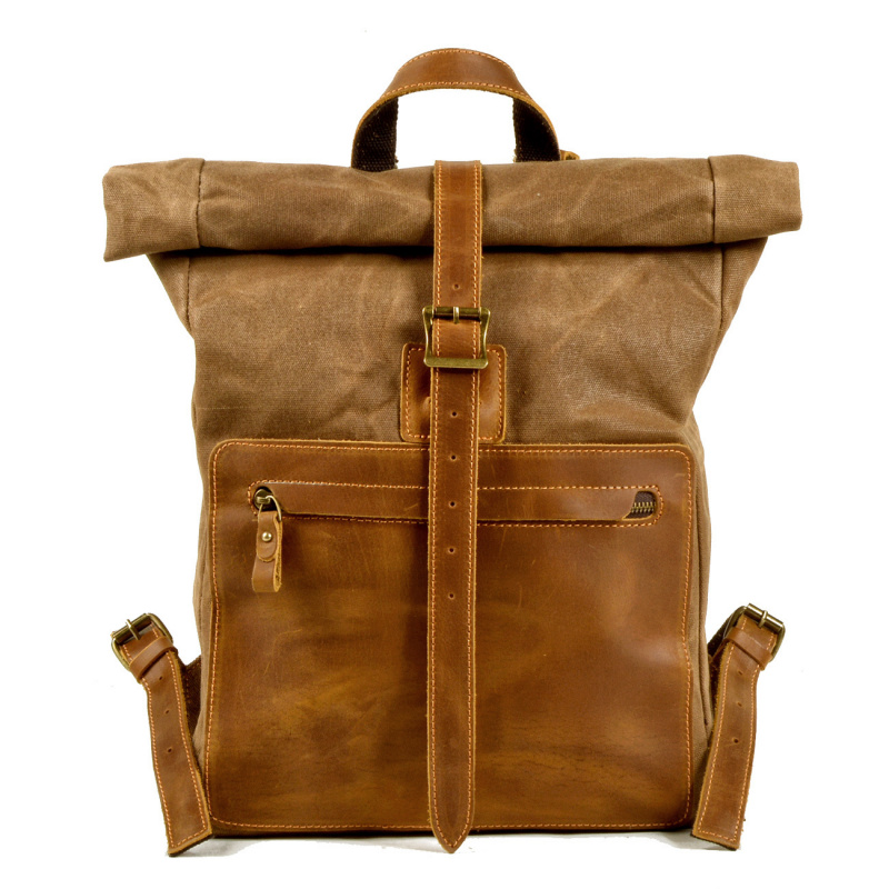 New simple and retro wax canva - Canvas Backpack Casual ulasan dan harga