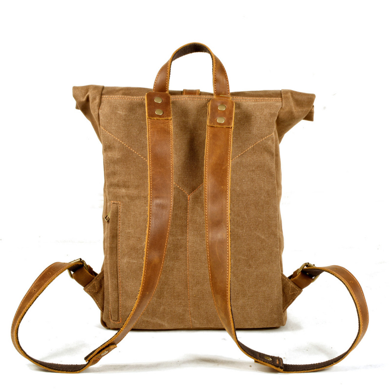 New simple and retro wax canva - Canvas Backpack Casual ulasan dan harga